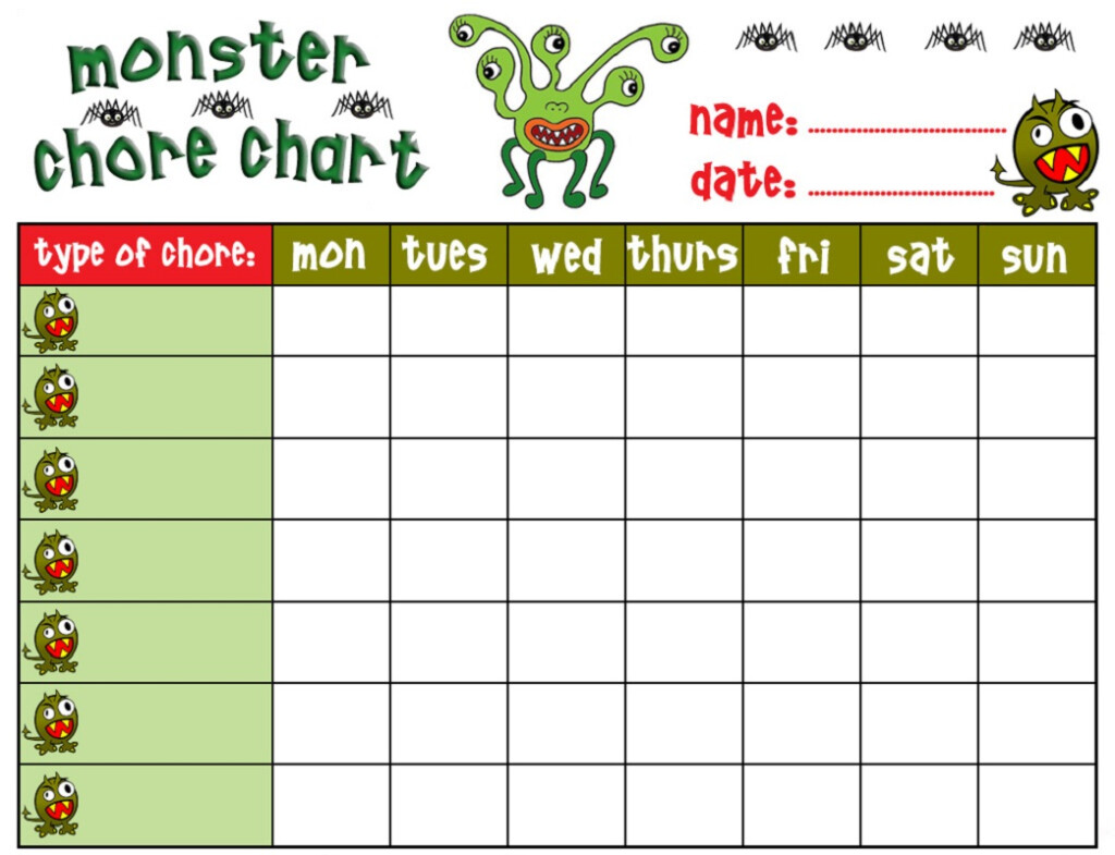 Free Printable Chore Charts For Kids Activity Shelter