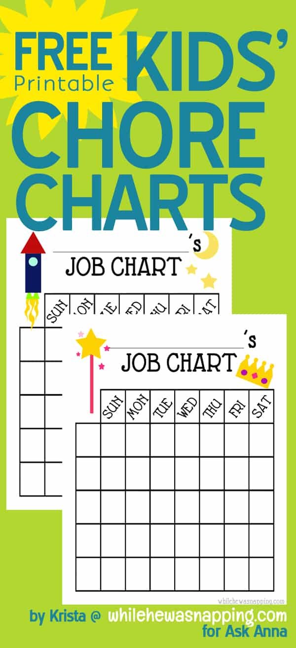 Free Printable Chore Charts For Kids Ask Anna