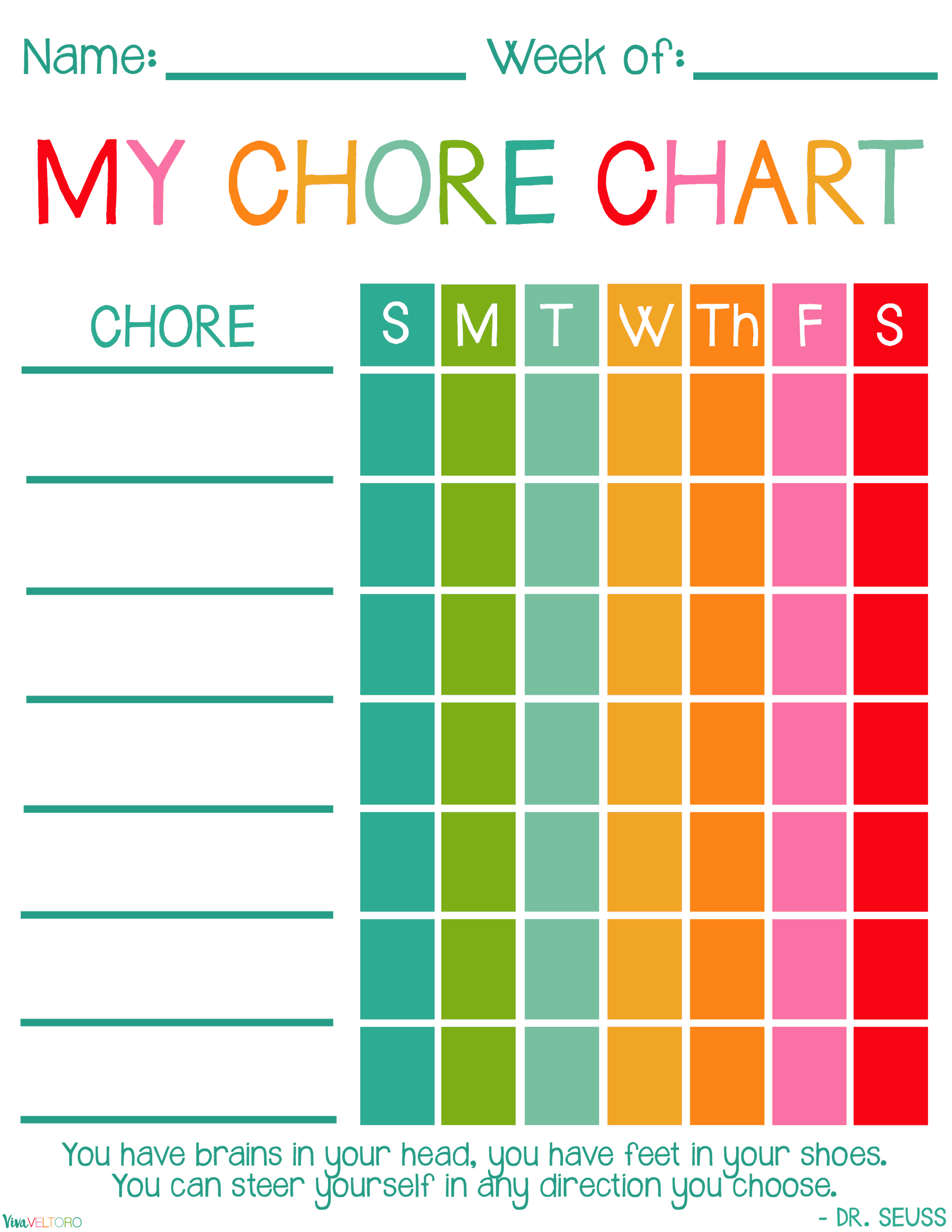 Free Printable Chore Charts For Kids Viva Veltoro