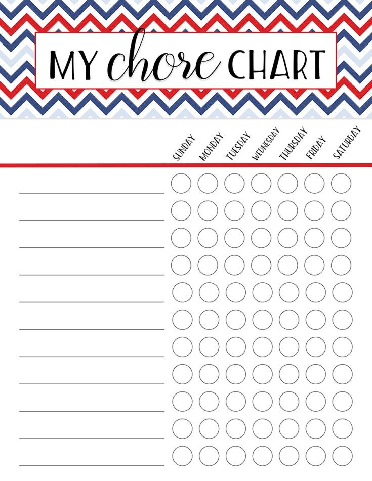 FREE Printable Chore Charts Six Clever Sisters Printable Chore 
