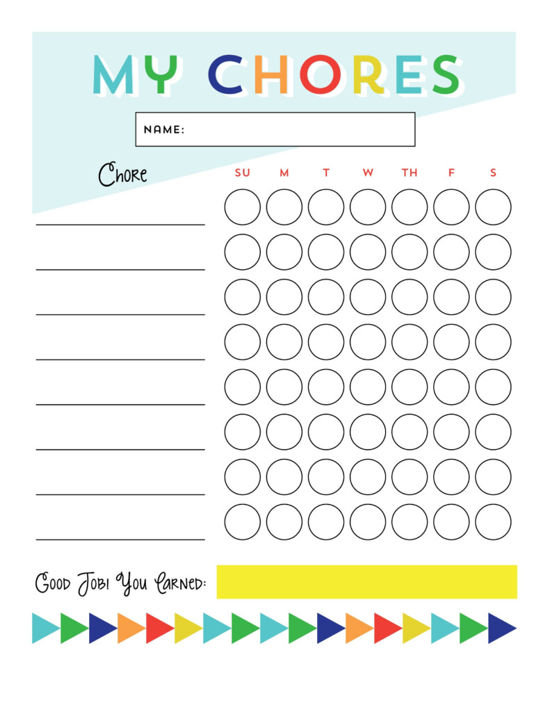 Free Printable Chore Reward Chart 2019 Kids Chore Chart Printable 