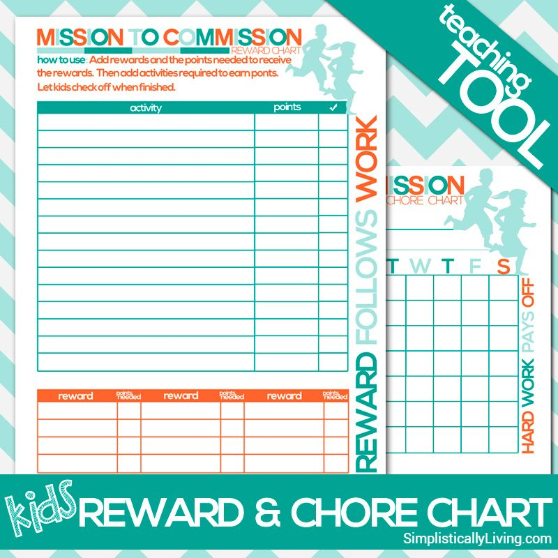 Free Printable Kids Commission Reward And Chore Chart Kids Rewards 