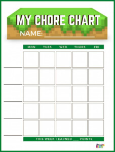 Free Printable Minecraft Themed Chore Charts Jinxy Kids ...