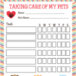 Free Printable Pet Responsibility Chart For Kids Pet Care Printables