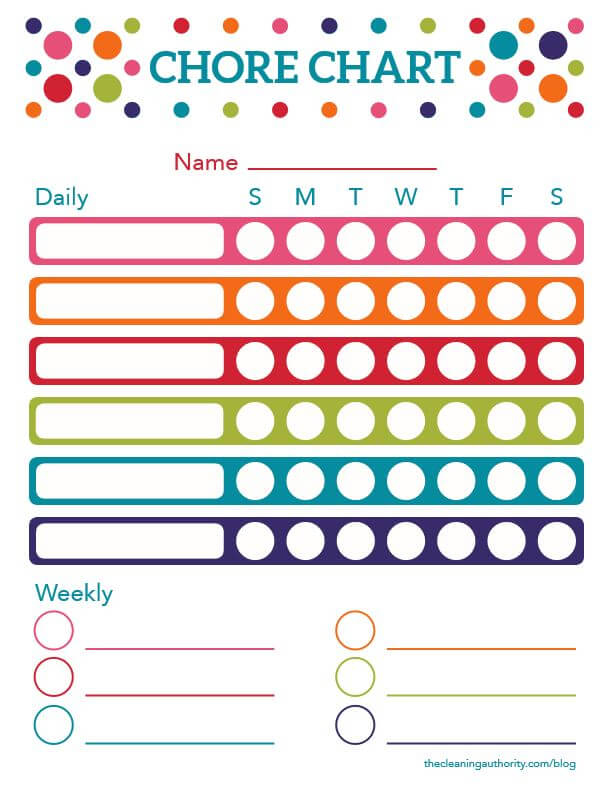 Free Printable Summer Chore Chart