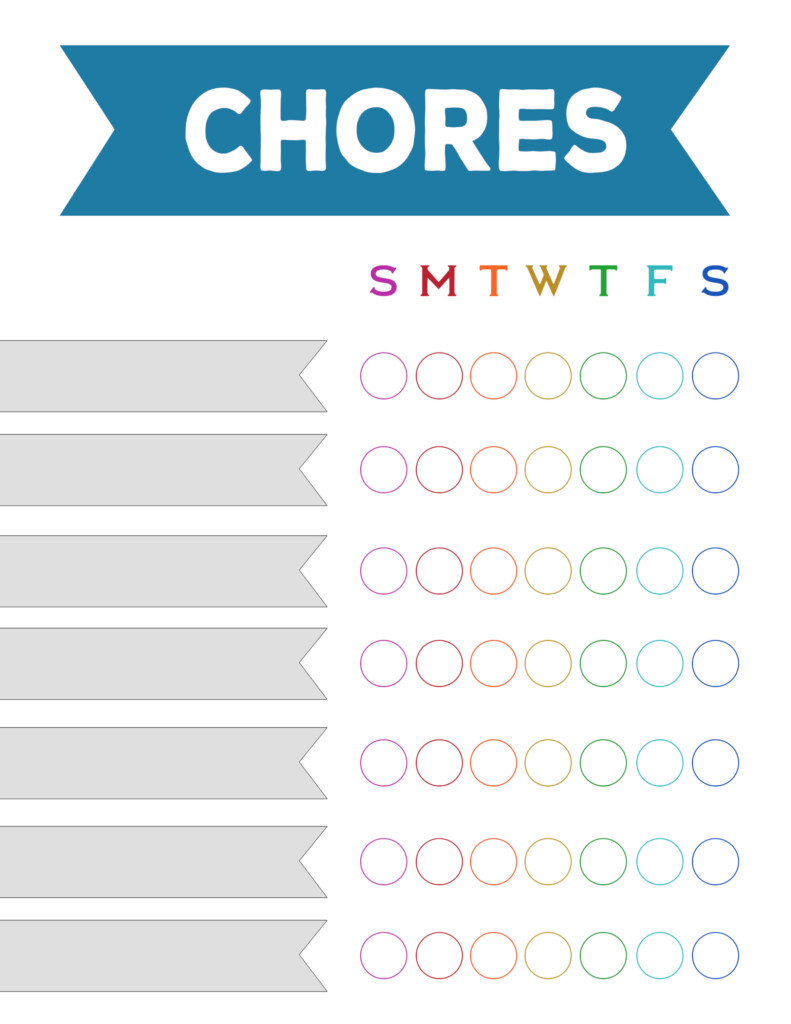 Free Printable Weekly Chore Charts Paper Trail Design