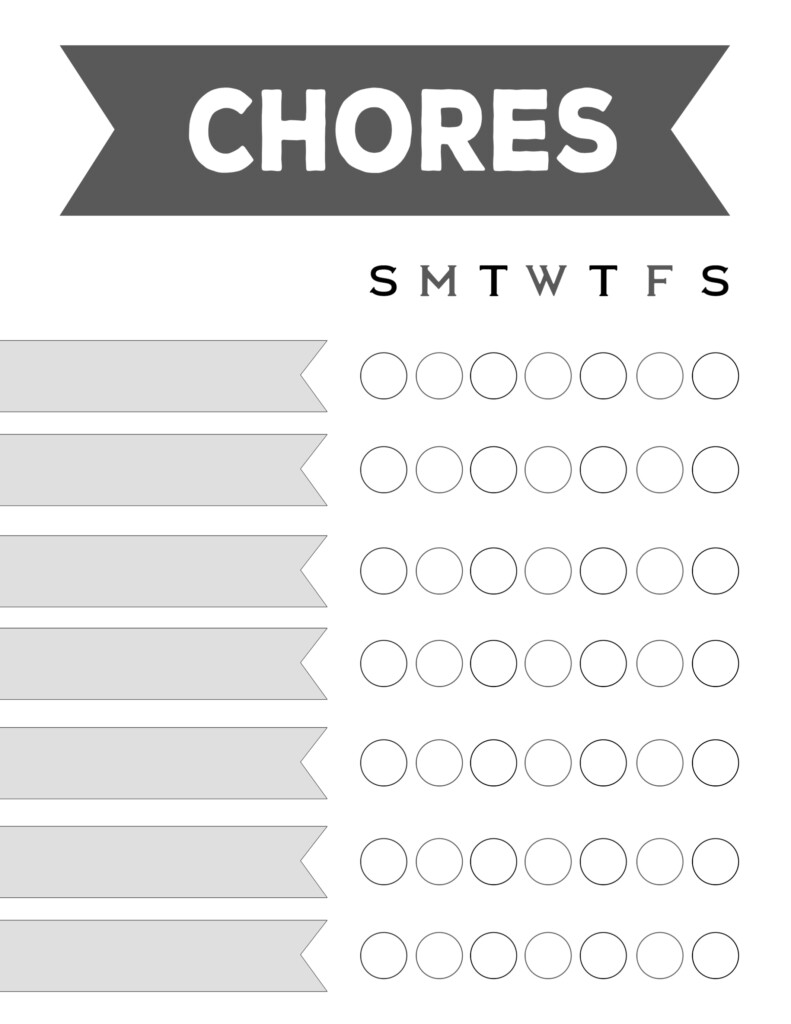 Free Printable Weekly Chore Charts Paper Trail Design