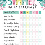 Free Summer Chore Chart To Keep Kids Busy Mom Happy
