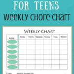 FREE Weekly Behavior Chart for Teenagers ACN Latitudes