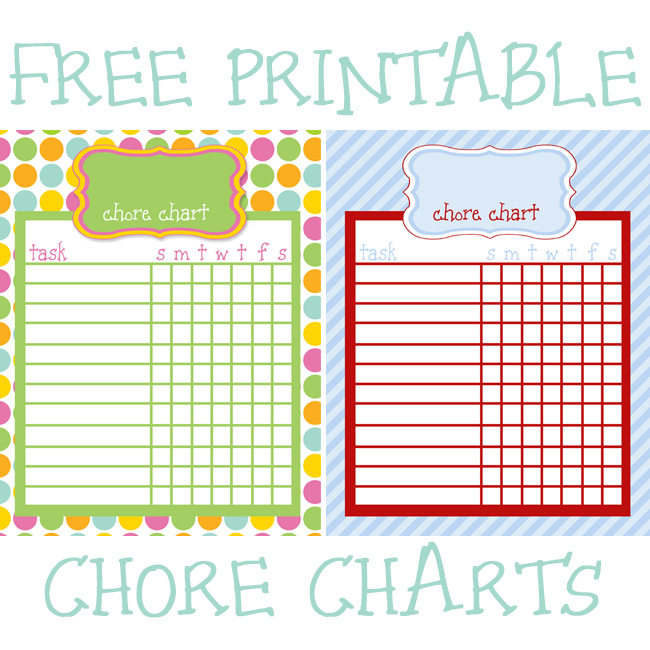 Friday s Freebie Printable Chore Charts I Should Be Mopping The Floor