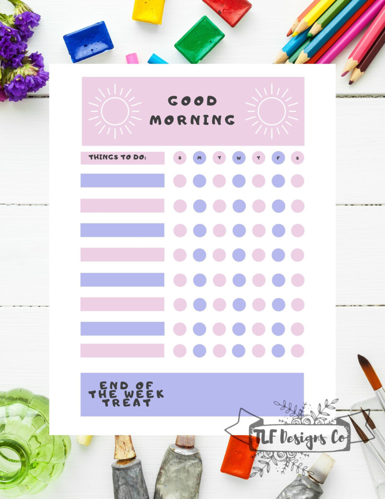 Good Morning Chore List Children s Job Poster Daily Task Etsy In 2020 