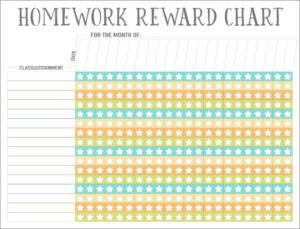 homework and chore chart