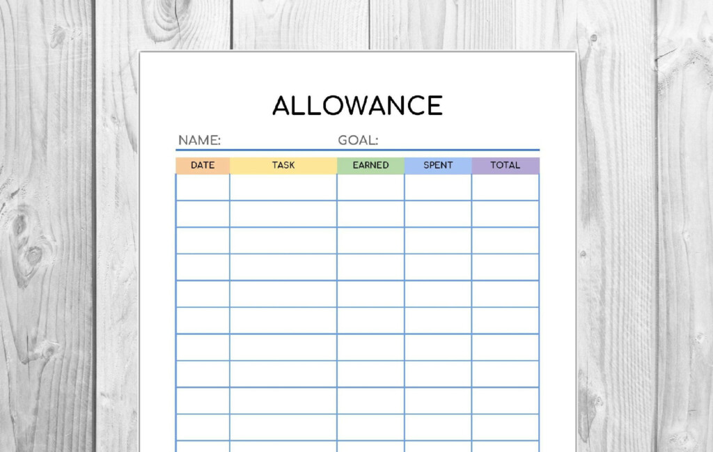 Kid Allowance Tracker Savings Tracker Kids Money Printable Etsy 