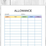 Kid Allowance Tracker Savings Tracker Kids Money Printable Etsy