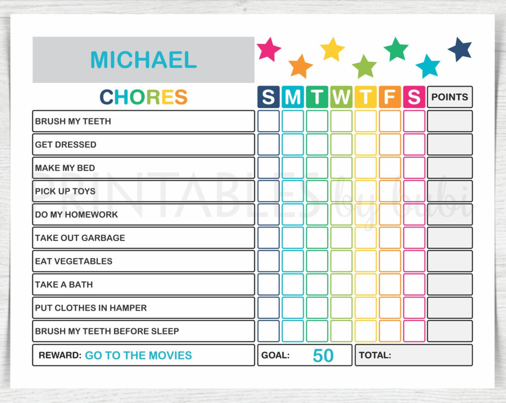 Kids Chore Chart Chore Chart For Kids Kids Chores Etsy Chore Chart 