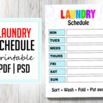 Laundry Schedule Printable Pdf Chore Chart Editable PSD Etsy Chore