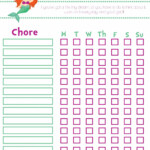 Little Mermaid Girl Printable Chore Chart Printable Chore Chart