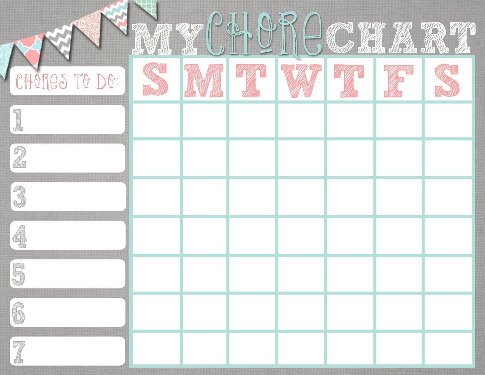 Mrs This And That Free Chore Chart Printable