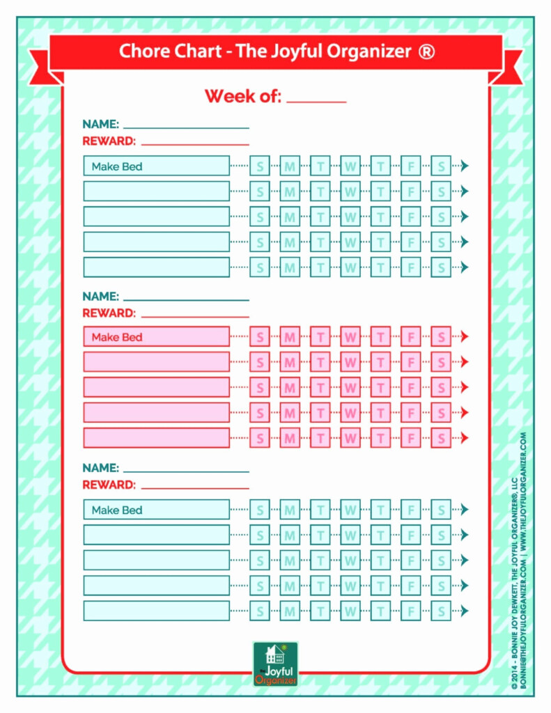 Multiple Child Chore Chart Unique Free Printable Chore Charts For 