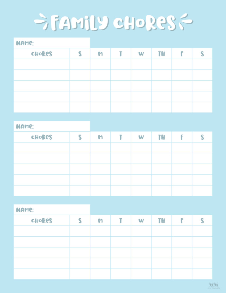 Multiple Children Chore Charts 10 Free Printable Charts Printabulls