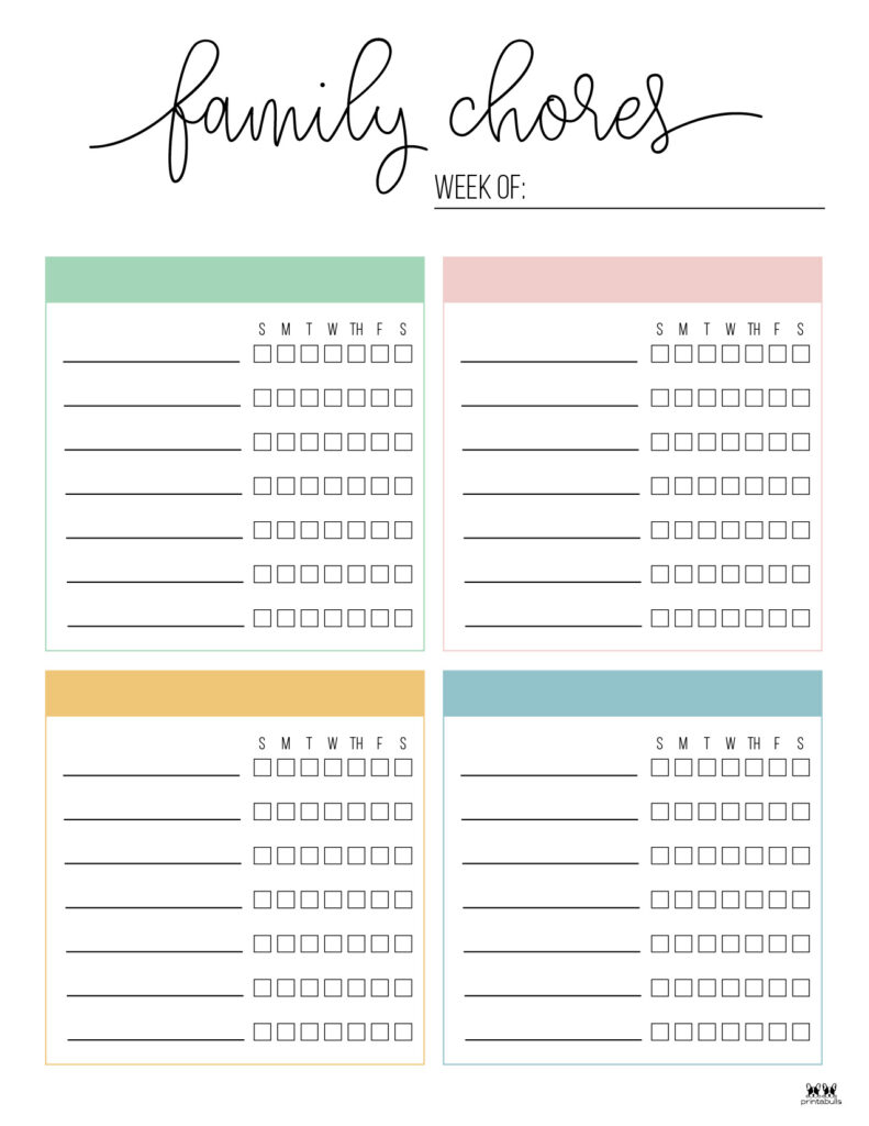 Multiple Children Chore Charts 10 Free Printable Charts Printabulls