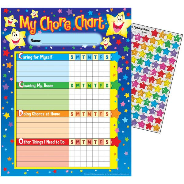 My Chores 25 Chart Pack With 100 Stickers Main Photo Cover Chore 