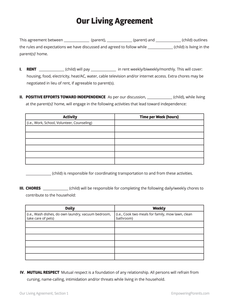  Parent Child Contract For Chores 317805 Gambarsaekkb