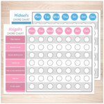 Personalized Chore Chart BUNDLE Pink Blue Weekly Pages Printable