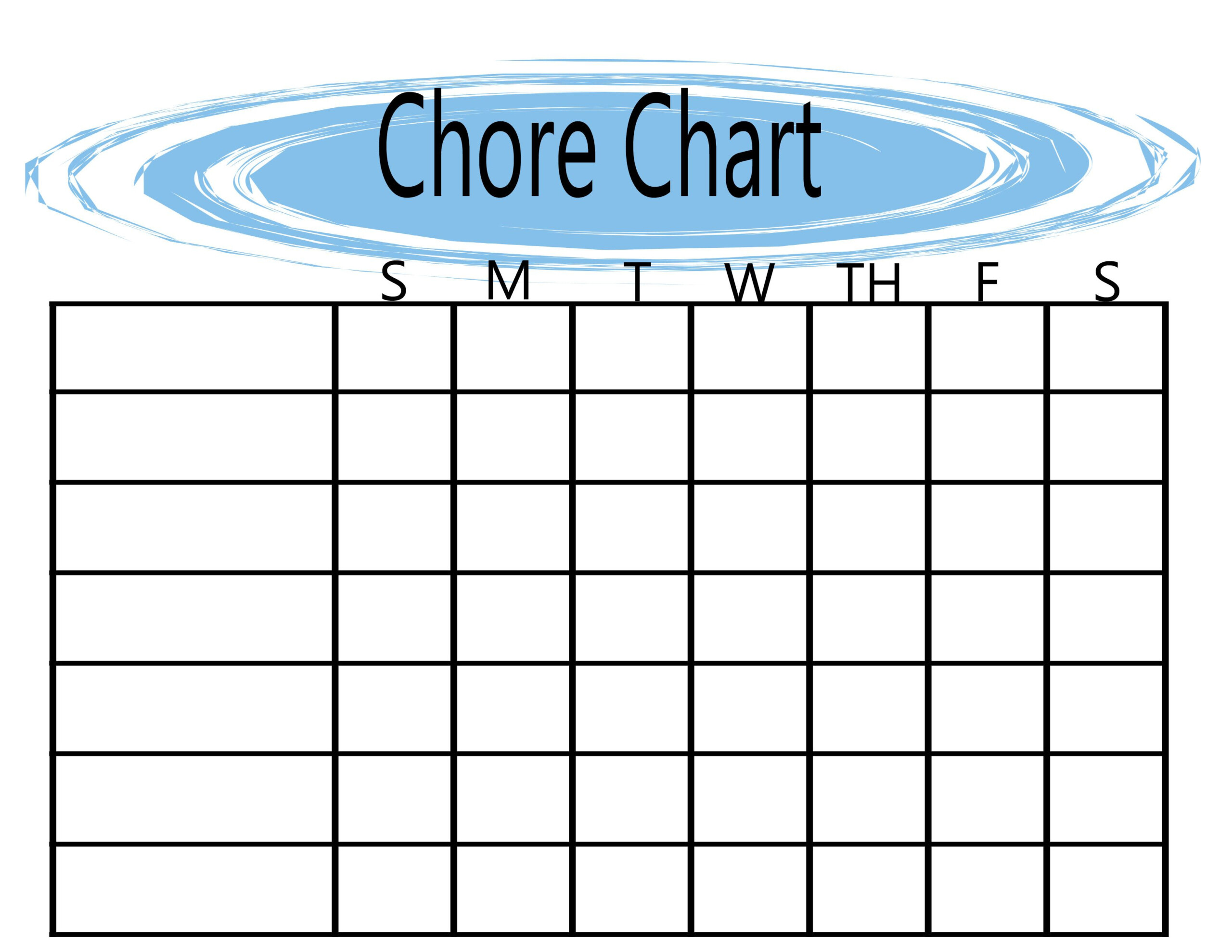 Printable Blank Chore Chart Chore Chart Printable Chore Chart Chart