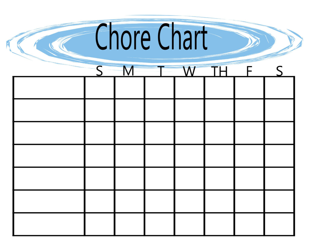 Printable Blank Chore Chart Chore Chart Printable Chore Chart Chart