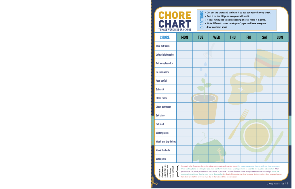  Printable Character Chore Chart Allbusinesstemplates