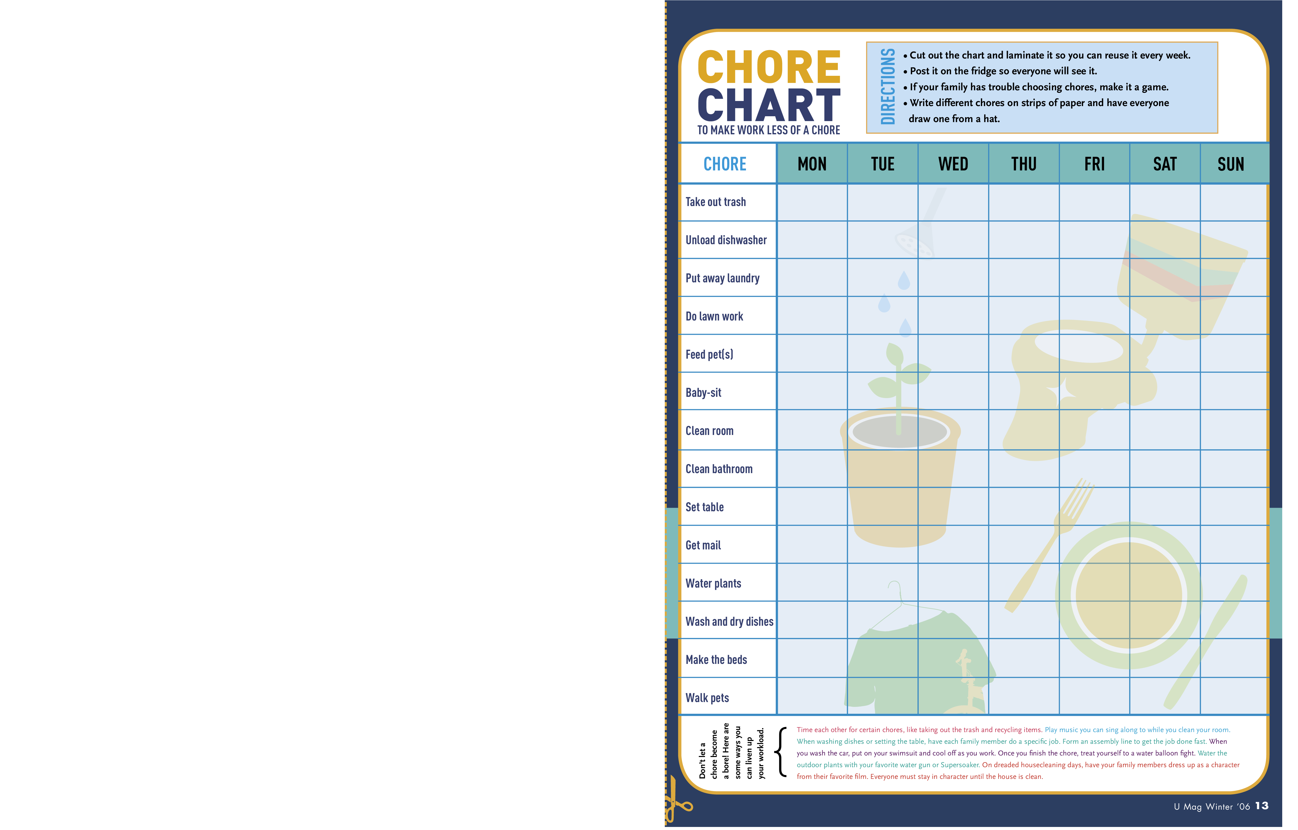  Printable Character Chore Chart Allbusinesstemplates