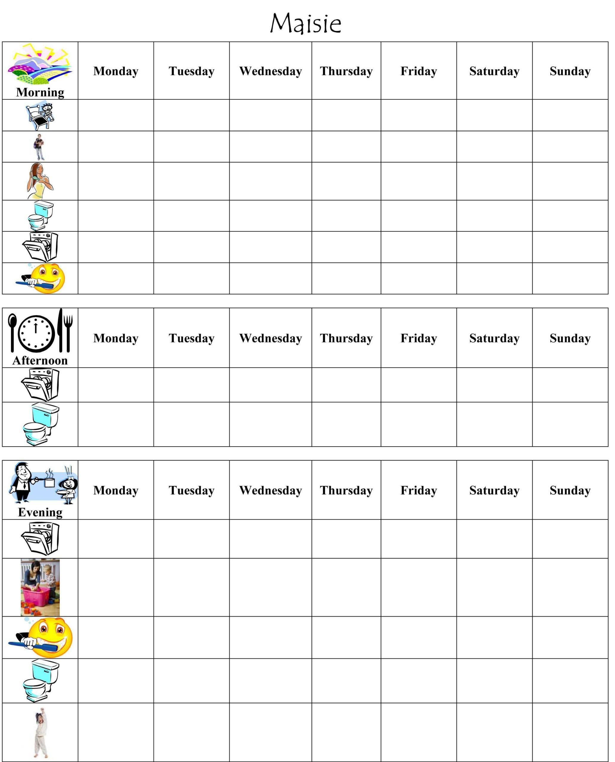 Printable Chore Chart 9 Year Old Printable Chart