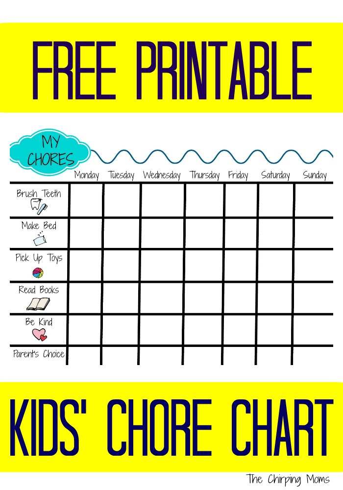 Printable Chore Chart For Kids The Chirping Moms