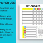 Printable Chore Chart For Kids With Christian Biblical Etsy Sweden