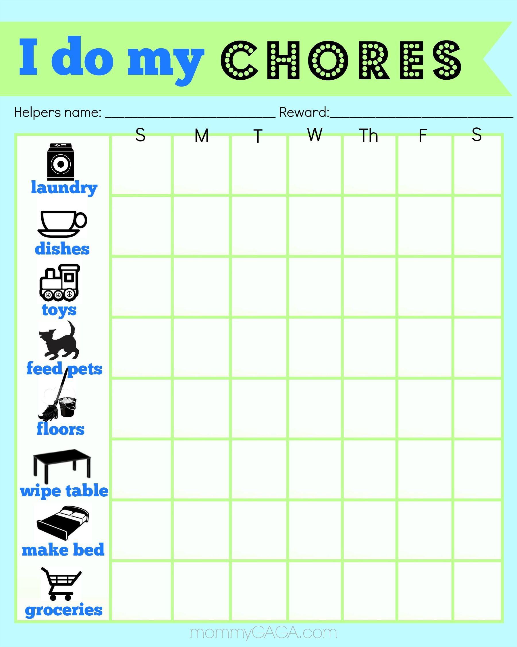 Printable chore chart for preschoolers1 jpg 1800 2250 Chores For