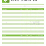 Printable Kids Commission Allowance Chart Allowance Chart Chore