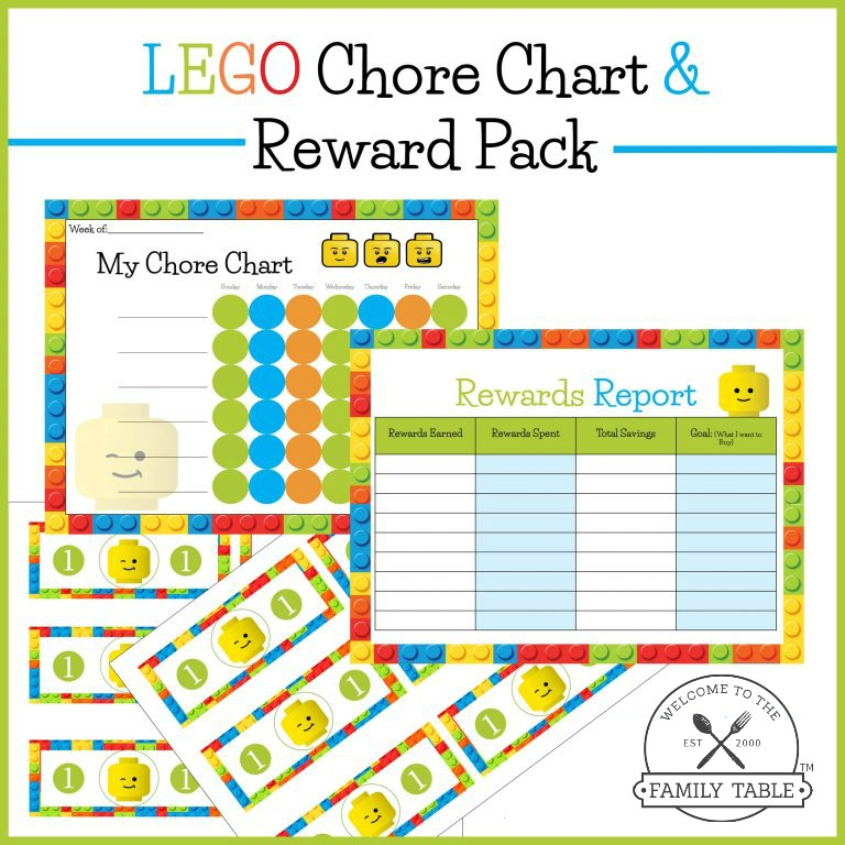 Printable Lego Chore Chart Reward Pack Welcome To The Family Table