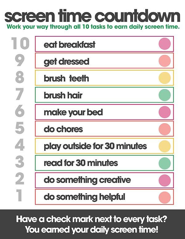 Screen Time Countdown Free Printable For Kids Rules For Kids 