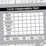 Teen Editable Chore Chart Printable Teen Reward Chart Etsy