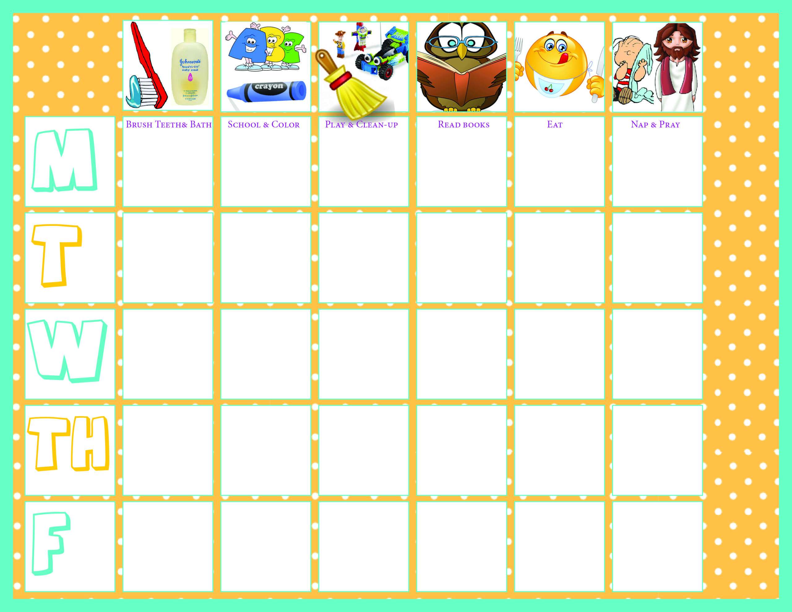 Toddler Preschool Chore Chart Blank Chore Chart Preschool Chore 