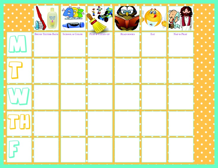 Toddler Preschool Chore Chart Blank Chore Chart Preschool Chore 