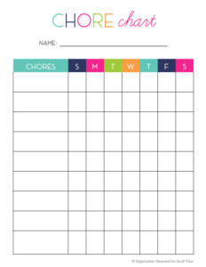 Printable Pdf Chore Chart Template - PrintableChoreCharts.net