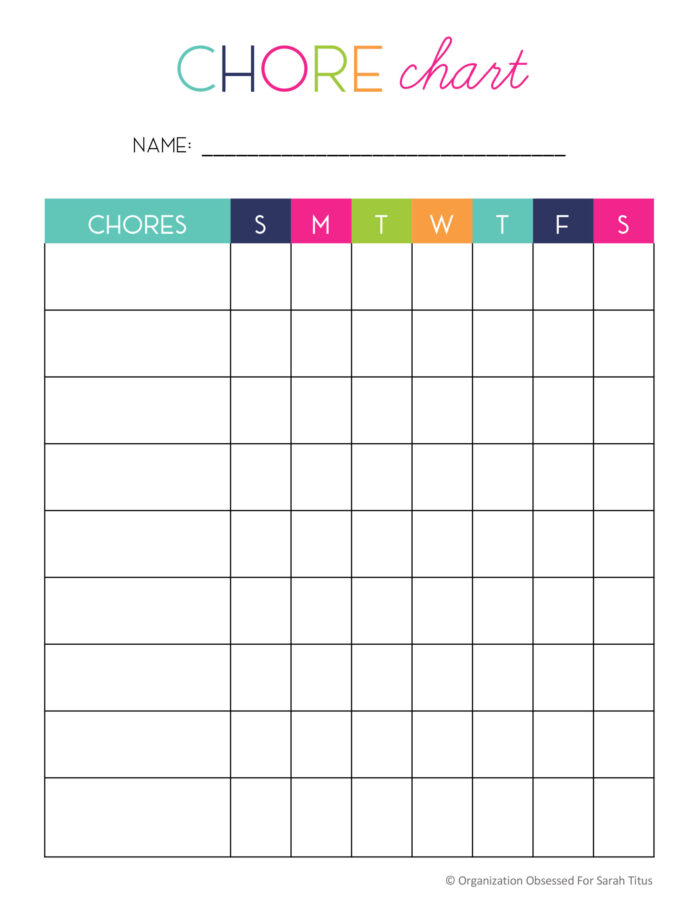 Top Chore Chart Free Printables To Download Instantly Sarah Titus