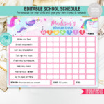 Unicorn Reward Chart EDITABLE Template Reward Chart For Etsy Reward