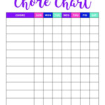 Use This Free Blank Printable Weekly Chore Chart To Teach Children