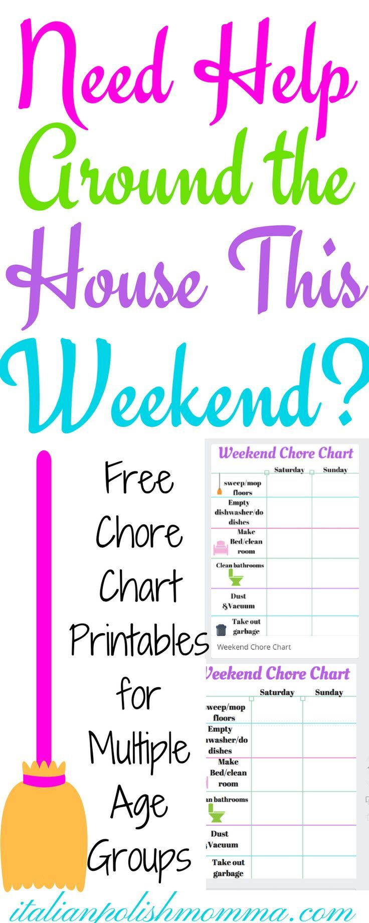 Weekend Chore Chart For Kids Italianpolishmomma Chore Chart