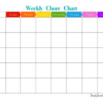 Weekly Chore Chart Blank Simply Sweet Days