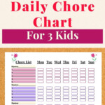 Weekly Chore Chart For 3 Kids Printable Chore List Etsy Chore Chart