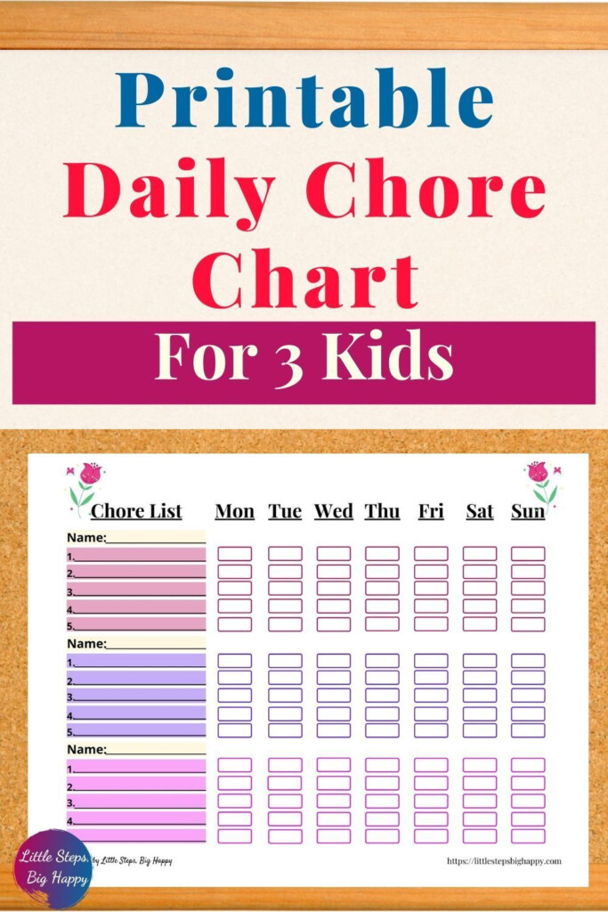 Weekly Chore Chart For 3 Kids Printable Chore List Etsy Chore Chart 